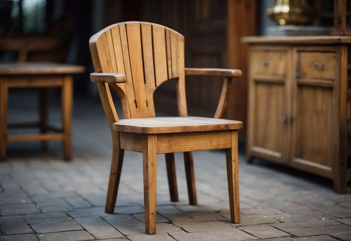 A worn-out wooden chair is sanded, painted, and varnished, transforming it into a vibrant and sturdy piece of furniture